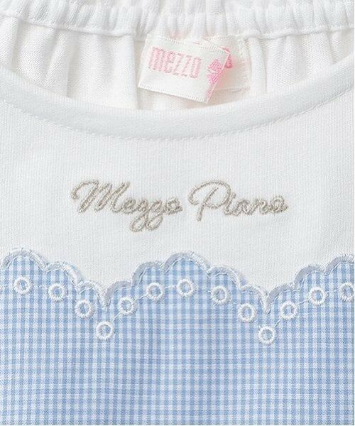 mezzo piano / メゾピアノ ミニ丈・ひざ丈ワンピース | カットワークギンガム　ドッキングワンピース | 詳細3