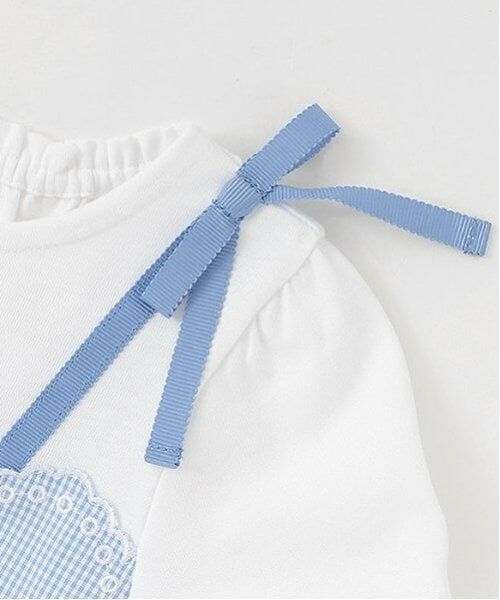 mezzo piano / メゾピアノ ミニ丈・ひざ丈ワンピース | カットワークギンガム　ドッキングワンピース | 詳細6