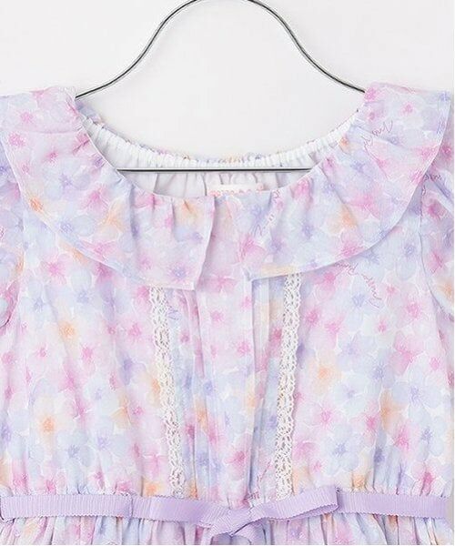 mezzo piano / メゾピアノ ミニ丈・ひざ丈ワンピース | 水彩花柄プリント　ワンピース | 詳細2