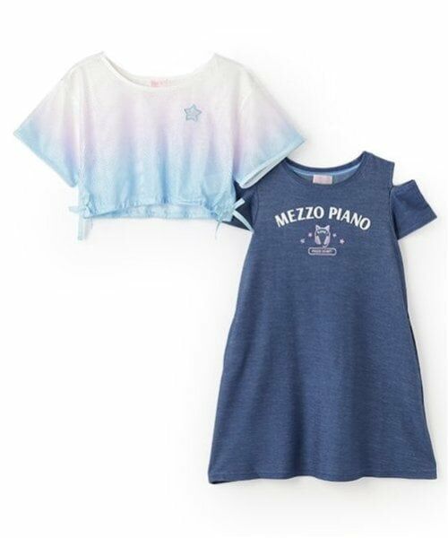 mezzo piano / メゾピアノ ミニ丈・ひざ丈ワンピース | グラデーションメッシュ＆ワンピースセット | 詳細3