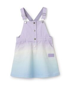 mezzo piano / メゾピアノ ミニ・ひざ丈スカート | グラデーション・デニム　ロゴテープサロペットスカート