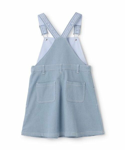 mezzo piano / メゾピアノ ミニ・ひざ丈スカート | グラデーション・デニム ロゴテープサロペットスカート | 詳細1