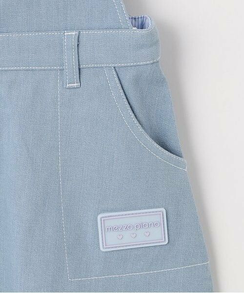 mezzo piano / メゾピアノ ミニ・ひざ丈スカート | グラデーション・デニム ロゴテープサロペットスカート | 詳細4