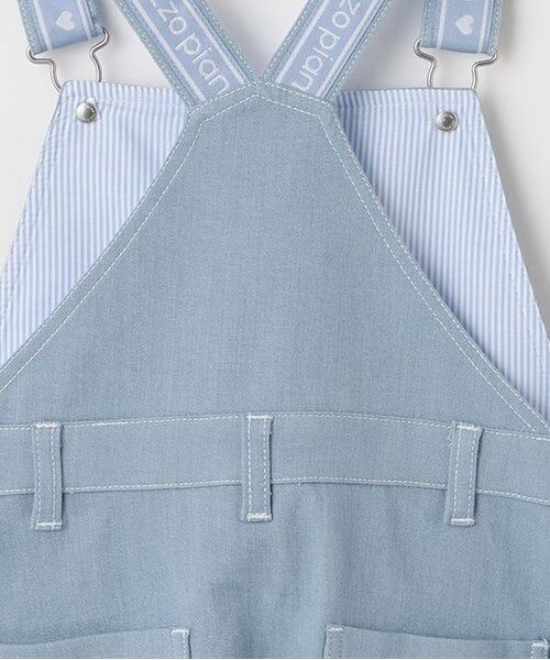 mezzo piano / メゾピアノ ミニ・ひざ丈スカート | グラデーション・デニム ロゴテープサロペットスカート | 詳細6