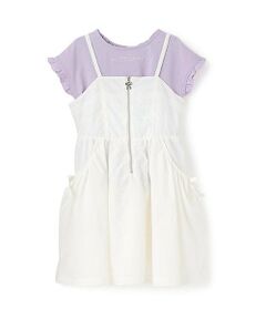 mezzo piano / メゾピアノ ミニ丈・ひざ丈ワンピース | フロントZIPキャミワンピース＆半袖Tシャツセット