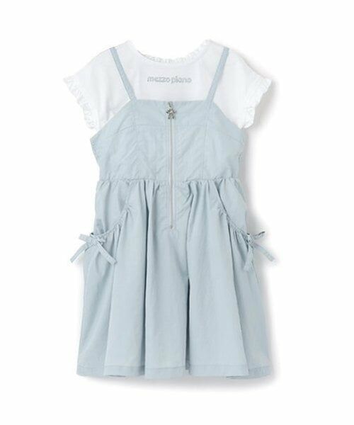 mezzo piano / メゾピアノ ミニ丈・ひざ丈ワンピース | フロントZIPキャミワンピース＆半袖Tシャツセット | 詳細1