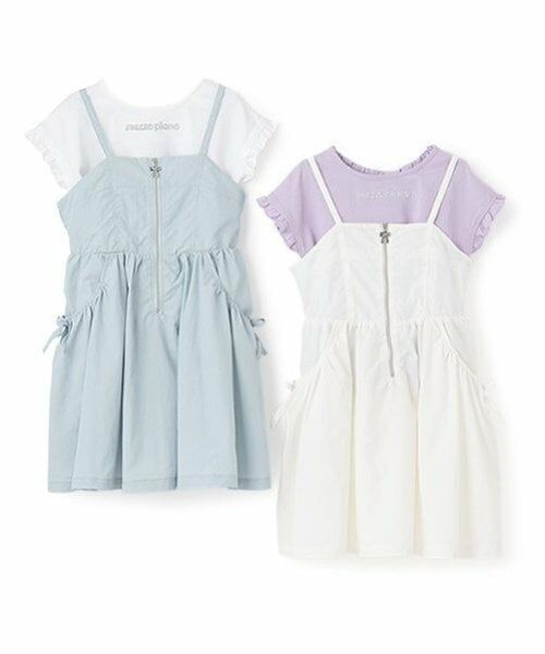 mezzo piano / メゾピアノ ミニ丈・ひざ丈ワンピース | フロントZIPキャミワンピース＆半袖Tシャツセット | 詳細14