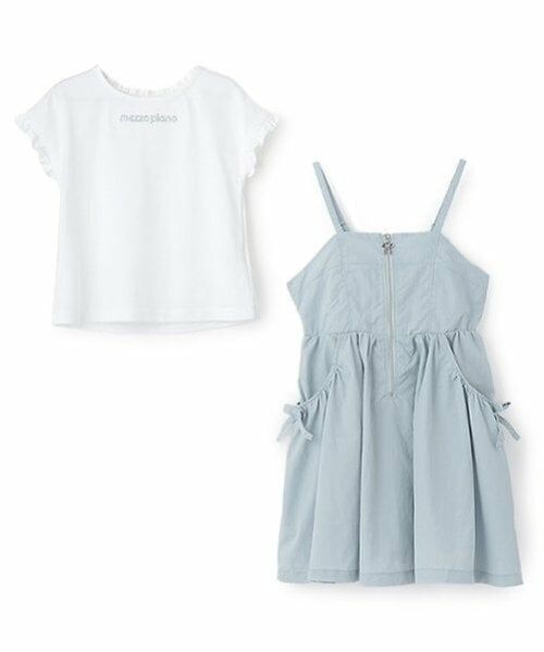 mezzo piano / メゾピアノ ミニ丈・ひざ丈ワンピース | フロントZIPキャミワンピース＆半袖Tシャツセット | 詳細3