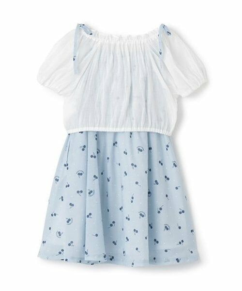 mezzo piano / メゾピアノ ミニ丈・ひざ丈ワンピース | ブラウス＆チェリー柄キャミワンピースセット | 詳細1