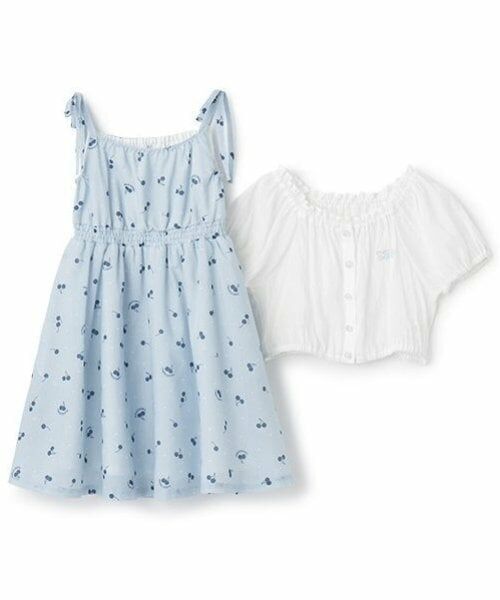 mezzo piano / メゾピアノ ミニ丈・ひざ丈ワンピース | ブラウス＆チェリー柄キャミワンピースセット | 詳細2