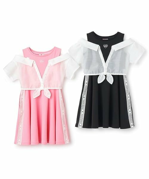 mezzo piano / メゾピアノ ミニ丈・ひざ丈ワンピース | シアーシャツ　ドッキングワンピース | 詳細10