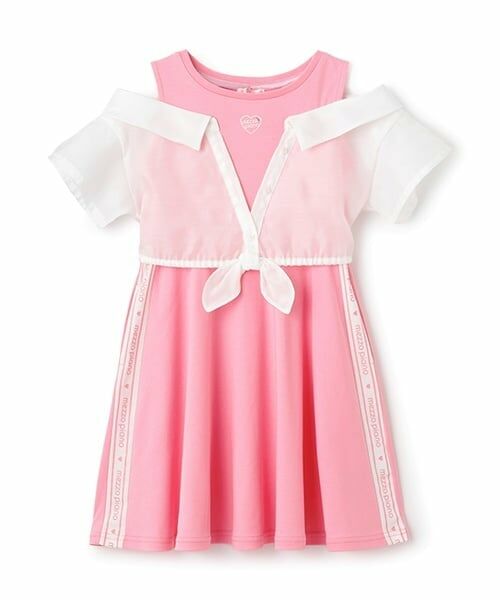 mezzo piano / メゾピアノ ミニ丈・ひざ丈ワンピース | シアーシャツ　ドッキングワンピース | 詳細11