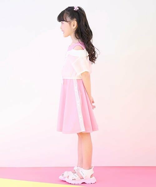 mezzo piano / メゾピアノ ミニ丈・ひざ丈ワンピース | シアーシャツ　ドッキングワンピース | 詳細14