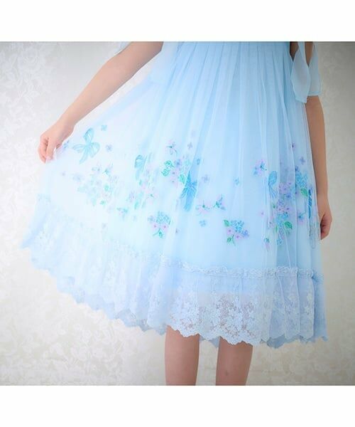 mezzo piano / メゾピアノ ドレス | 紫陽花刺しゅう　ドレス | 詳細15