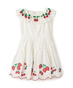 mezzo piano / メゾピアノ ミニ丈・ひざ丈ワンピース | いちご刺しゅうワンピース