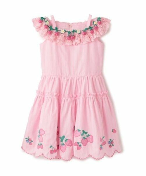 mezzo piano / メゾピアノ ミニ丈・ひざ丈ワンピース | いちご刺しゅうワンピース | 詳細1
