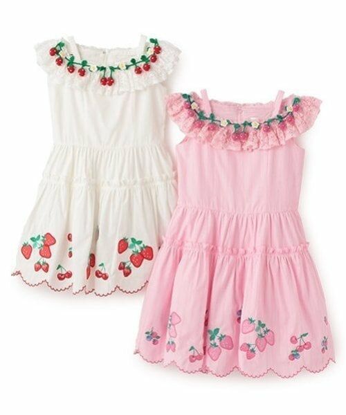 mezzo piano / メゾピアノ ミニ丈・ひざ丈ワンピース | いちご刺しゅうワンピース | 詳細10