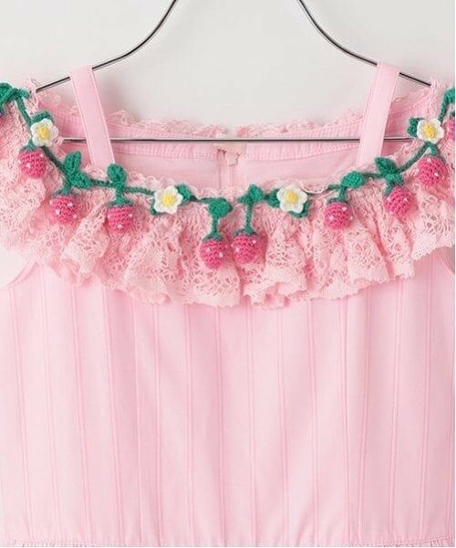 mezzo piano / メゾピアノ ミニ丈・ひざ丈ワンピース | いちご刺しゅうワンピース | 詳細3