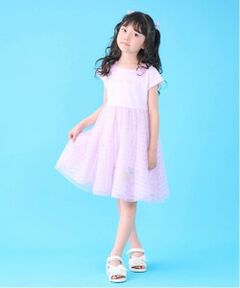 mezzo piano / メゾピアノ ミニ丈・ひざ丈ワンピース | シャーベット刺しゅう　ドッキングワンピース