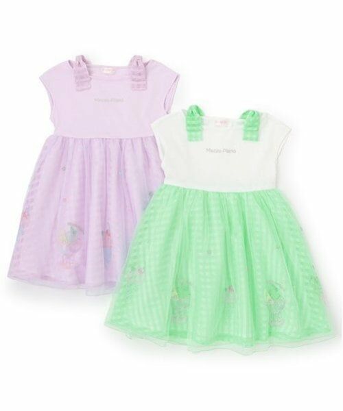 mezzo piano / メゾピアノ ミニ丈・ひざ丈ワンピース | シャーベット刺しゅう　ドッキングワンピース | 詳細10