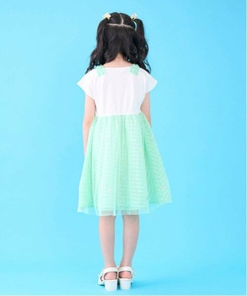 mezzo piano / メゾピアノ ミニ丈・ひざ丈ワンピース | シャーベット刺しゅう　ドッキングワンピース | 詳細14