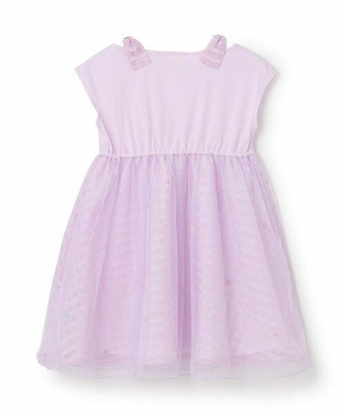 mezzo piano / メゾピアノ ミニ丈・ひざ丈ワンピース | シャーベット刺しゅう　ドッキングワンピース | 詳細2