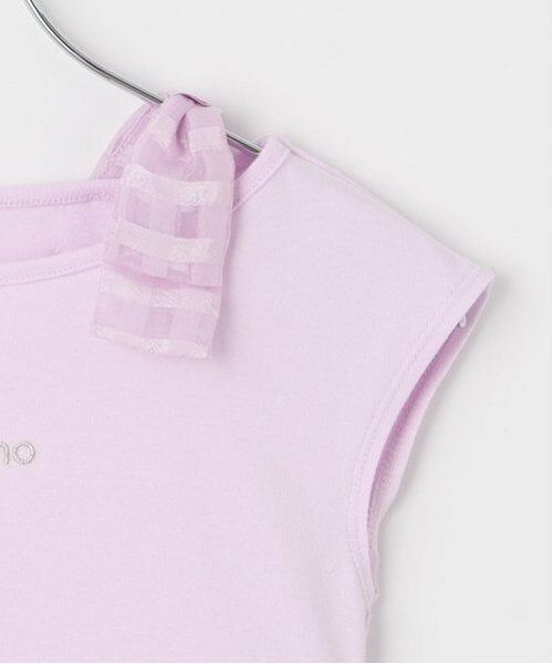 mezzo piano / メゾピアノ ミニ丈・ひざ丈ワンピース | シャーベット刺しゅう　ドッキングワンピース | 詳細5