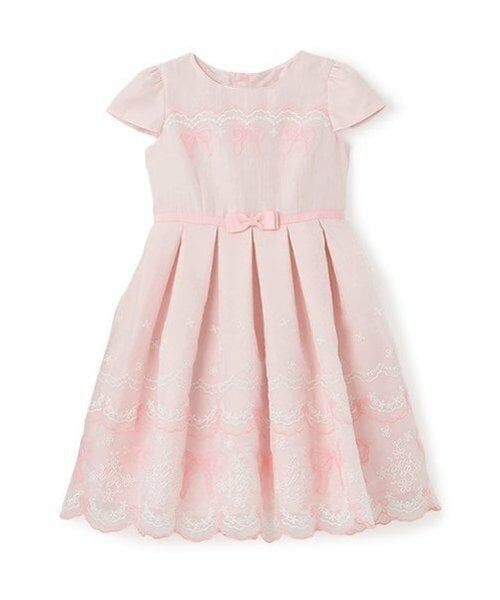 mezzo piano / メゾピアノ ミニ丈・ひざ丈ワンピース | オーガンジーリボン刺しゅうドレス | 詳細1