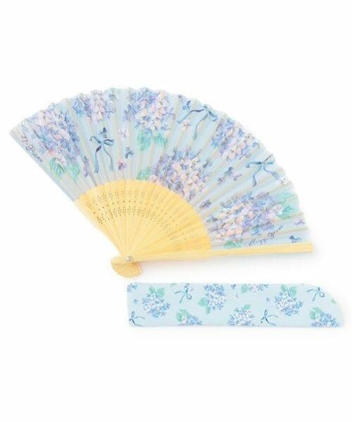 mezzo piano / メゾピアノ その他 | 紫陽花・いちごハンカチ柄　扇子　袋つき | 詳細1