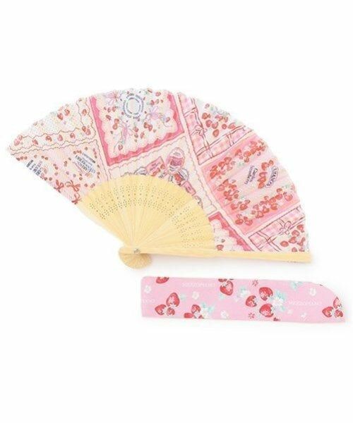 mezzo piano / メゾピアノ その他 | 紫陽花・いちごハンカチ柄　扇子　袋つき | 詳細10