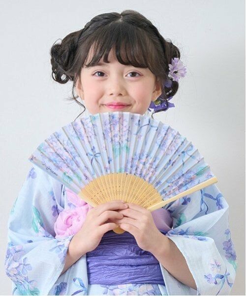 mezzo piano / メゾピアノ その他 | 紫陽花・いちごハンカチ柄　扇子　袋つき | 詳細11