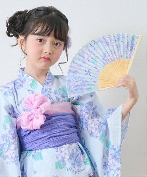 mezzo piano / メゾピアノ その他 | 紫陽花・いちごハンカチ柄　扇子　袋つき | 詳細12