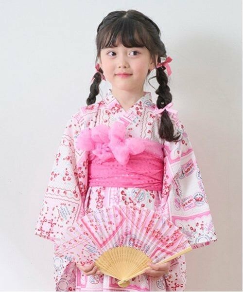 mezzo piano / メゾピアノ その他 | 紫陽花・いちごハンカチ柄　扇子　袋つき | 詳細15