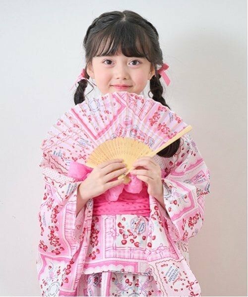 mezzo piano / メゾピアノ その他 | 紫陽花・いちごハンカチ柄　扇子　袋つき | 詳細16