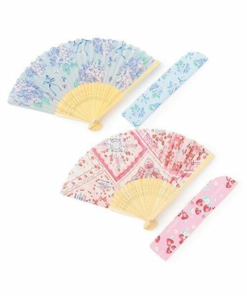 mezzo piano / メゾピアノ その他 | 紫陽花・いちごハンカチ柄　扇子　袋つき | 詳細9