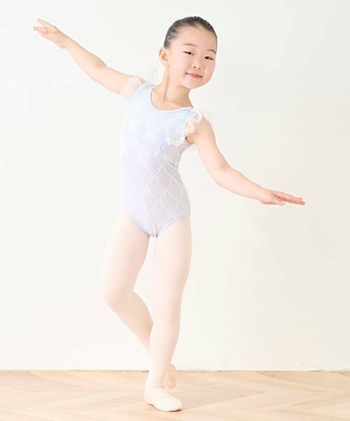 mezzo piano / メゾピアノ その他インナー・ルームウェア | 【バレエ】リボンジャガード柄　レオタード（サックス）