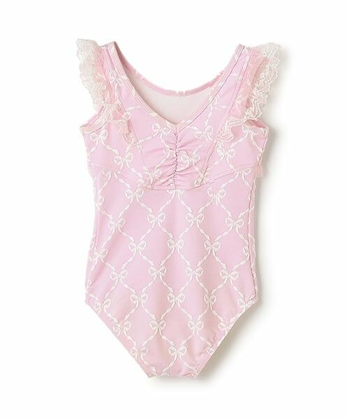 mezzo piano / メゾピアノ その他インナー・ルームウェア | 【バレエ】リボンジャガード柄　レオタード | 詳細1