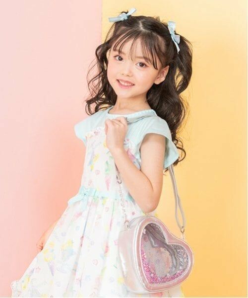 mezzo piano / メゾピアノ ショルダーバッグ | ハート型クリアラメ　ショルダーバッグ（シルバー）