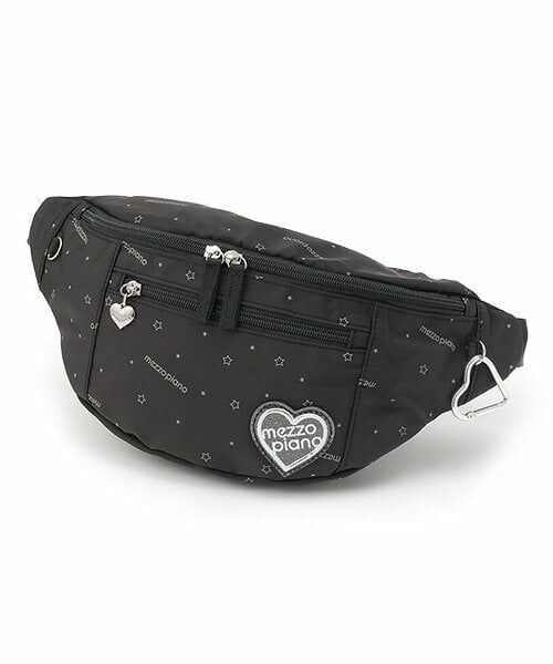 mezzo piano / メゾピアノ メッセンジャーバッグ・ウエストポーチ | カラビナつき　ボディバッグ（黒）