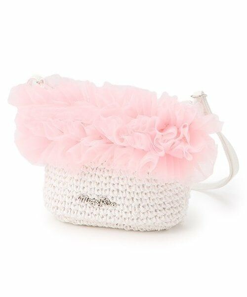 mezzo piano / メゾピアノ ショルダーバッグ | フリル　かご風ポシェット（ライト ピンク）