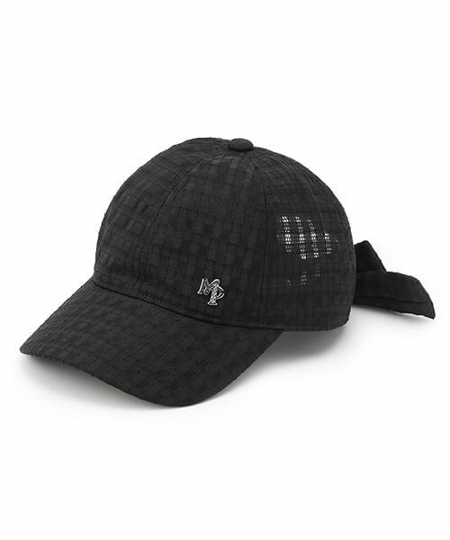 mezzo piano / メゾピアノ キャップ | リボン　シアーキャップ（黒）