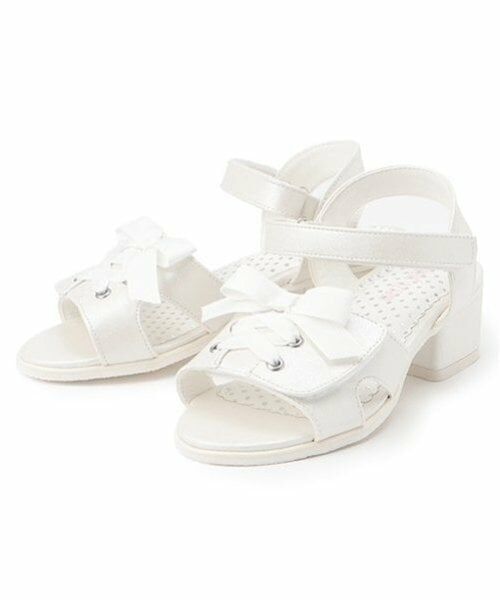 mezzo piano / メゾピアノ サンダル | レースアップ　ヒールサンダル（白）