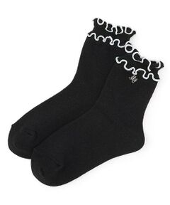 mezzo piano / メゾピアノ ソックス | ロゴ刺しゅう　メローリブソックス