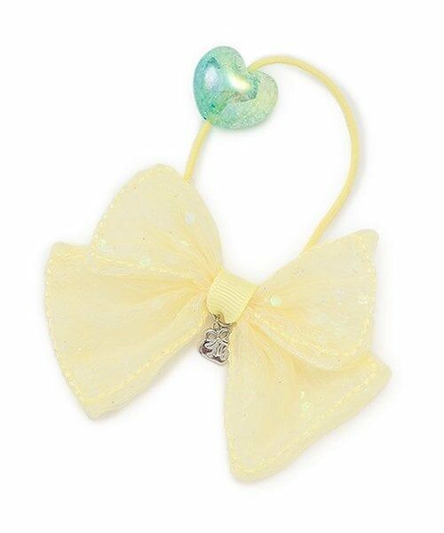 mezzo piano / メゾピアノ ヘアゴム・シュシュ | キラキラリボン　ヘアポニー（黄）