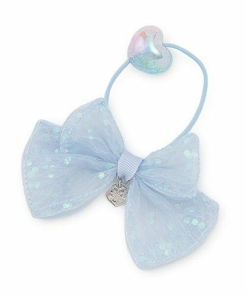 mezzo piano / メゾピアノ ヘアゴム・シュシュ | キラキラリボン　ヘアポニー（サックス）