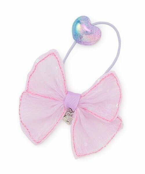 mezzo piano / メゾピアノ ヘアゴム・シュシュ | キラキラリボン　ヘアポニー（ラベンダー）