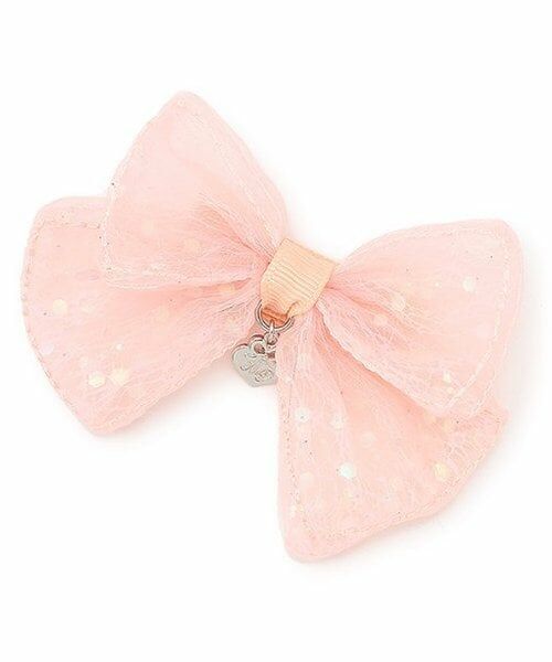 mezzo piano / メゾピアノ ヘアピン | キラキラリボン　ヘアクリップ（ピーチ）