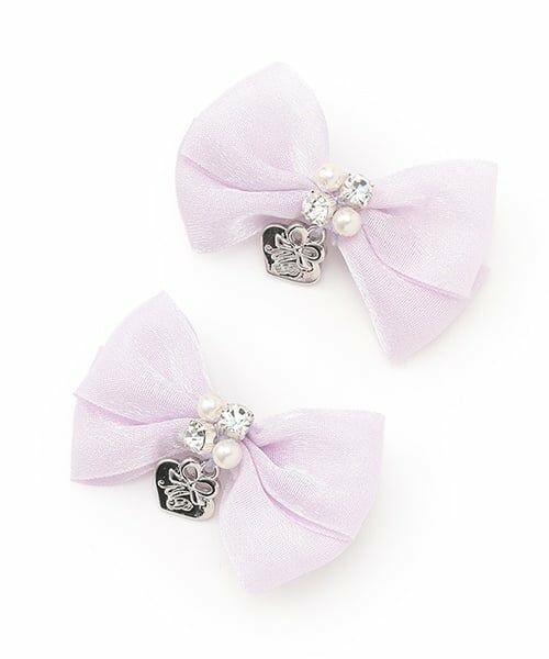 mezzo piano / メゾピアノ ヘアピン | ミニリボン　ヘアクリップ2個セット（ラベンダー）