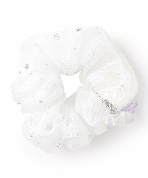 mezzo piano / メゾピアノ ヘアゴム・シュシュ | 星ビーズつき　シアーシュシュ（白）