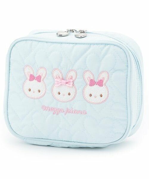 mezzo piano / メゾピアノ ポーチ | ウサギアップリケ　スクウェアポーチ（サックス）